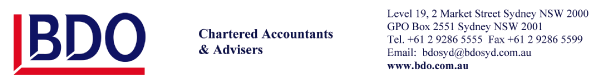 (BDO Letterhead)